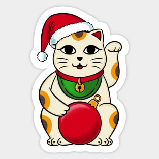 Christmas Cat Lucky Sticker